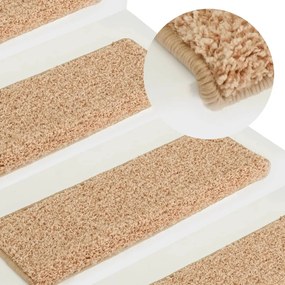 vidaXL Tapete/carpete para degraus 15 pcs 65x21x4 cm dourado