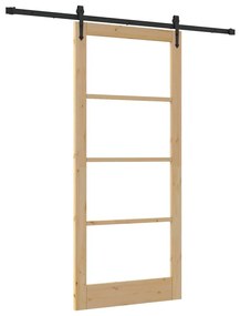 Conjunto de Porta Deslizante vidaXL com Acessórios 93x211 cm Madeira S