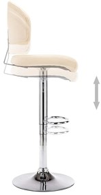 Bancos de bar 2 pcs couro artificial cor creme