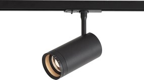Foco moderno preto para sistema de calha monofásico com LED giratório e inclinável - Iconic Zoom