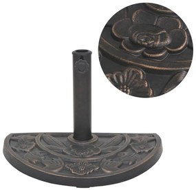 Base para guarda-sol em resina semicircular bronze 9 kg