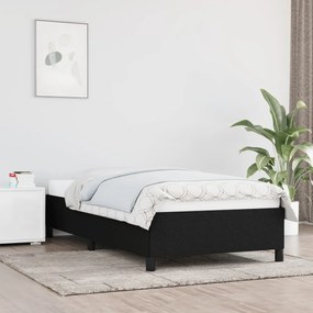 Estrutura de cama sem colchão 80x200 cm tecido preto
