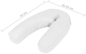 Almofada de gravidez em forma de J 54x(36-43) cm branco