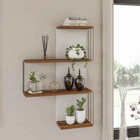 Prateleira de Parede Cambel – Branco/Pinho – 64x96x19 cm