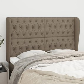 vidaXL Cabeceira cama abas tecido 163x23x118/128 cm cinza-acastanhado