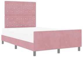 Cama vidaXL Rosa 120x190 cm Veludo