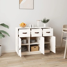 Aparador 100x40x75 cm madeira de pinho maciça branco