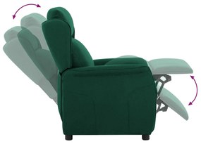 Cadeira Recliner Verde Escuro em Tecido