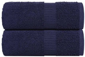Toalhas hóspedes 2 pcs azul marinho 30x50cm 360gsm 100% algodão