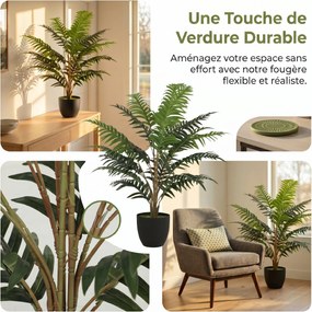Planta artificial de interior de 90 cm, feto em vaso com ramos flexíveis, para interior e exterior