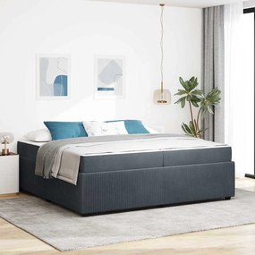 vidaXL Estrutura da Cama com colchão Cinza Escuro 200 x 200 cm tecido