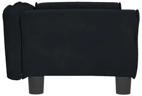 Cama para cães 70x45x30 cm veludo preto