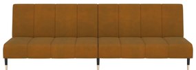 Sofá-Cama Laila em Veludo - Castanho - Design Moderno