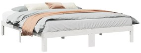 Cama sem colchão 180x200 cm madeira de pinho maciça branco