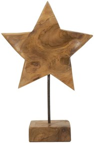 ESCULTURA DE ESTRELA EM TECA RECICLADA 28X12X42 CM (PEÇAS ÚNICAS - NÃO SUBSTITUÍDAS EM SÉRIE)