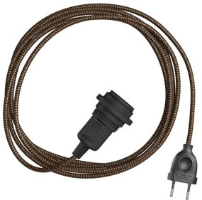 Snake Zig-Zag Plug-in para abajur com cabo têxtil efeito Zig-Zag - 5 Metros / RZ24