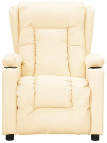 Poltrona reclinável couro artificial cor creme