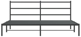Estrutura de cama em metal com cabeceira 180x200 cm preto