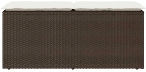 Banco de jardim com almofadão 110x40x44 cm vime PE castanha