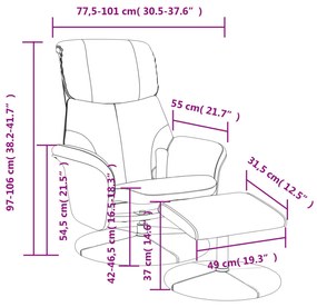 Cadeira massagens reclinável c/ apoio pés couro artif. cinzento