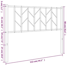 Cabeceira de cama 107 cm metal branco