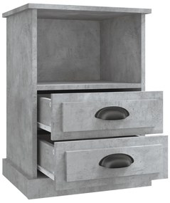 Mesa de cabeceira 43x36x60 cm cinzento cimento