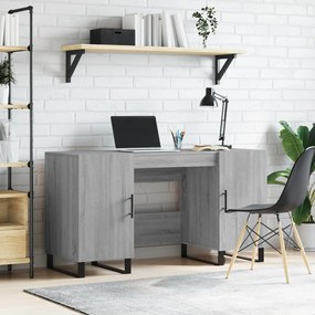 vidaXL Secretária 140x50x75 cm derivados de madeira cinzento sonoma