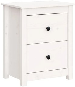 Mesas de cabeceira 2 pcs 50x35x61,5 cm pinho maciço branco