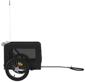 Reboque de bicicleta p/ animais tecido oxford/ferro preto