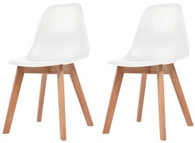 Cadeiras de jantar 2 pcs plástico branco