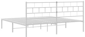 Estrutura de cama com cabeceira 200x200 cm metal branco