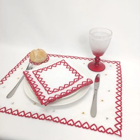 Individual/Guardanapo Toque de Amor Linho JOL