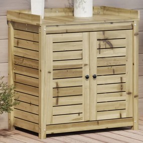 vidaXL Mesa jardinagem c/ prateleiras 82,5x50x86,5 cm pinho impregnado
