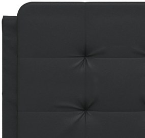 Cama com colchão 120x200 cm couro artificial preto