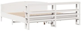 Cama sem colchão 180x200 cm madeira de pinho maciça branco
