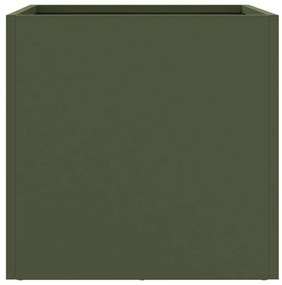 Vaso/floreira 32x30x29 cm aço verde azeitona