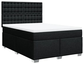 Cama com molas/colchão 160x200 cm tecido preto