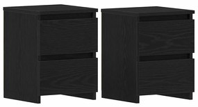Camas de cabeceira vidaXL com gavetas 2 pcs Carvalho Preto 30x30x40 cm