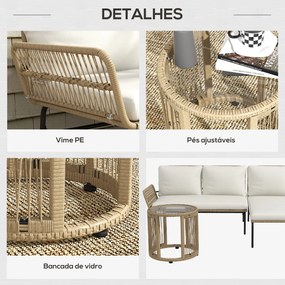 Conjunto Lounge de Jardim Avignon – Sofá 2 Lugares, Chaise Longue e Me