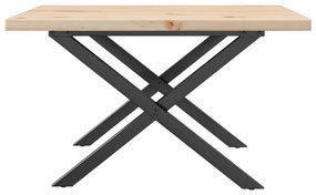 Mesa de centro estrutura em X 60x60x40,5 cm pinho/aço