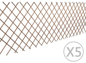 vidaXL Cerca em treliça salgueiro 5 pcs 180x90 cm