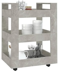 Carrinho de cozinha 60x45x80 cm derivados madeira cinza cimento