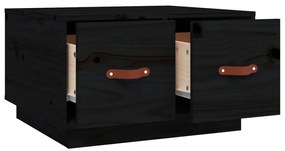 Mesa de centro 60x53x35 cm madeira de pinho maciça preto