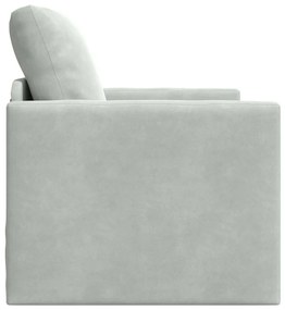 Sofá de Andar vidaXL Individual Conversível Veludo 74x77x81 cm Cinza C