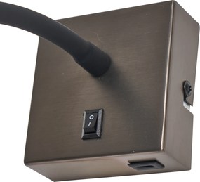 Conjunto de 2 Candeeiros de Parede Modernos Gunmetal com USB-C - Gosna