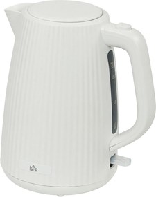 HOMCOM Jarro Elétrico 1,7L 2025W com Filtro Anti-calcário Removível Desligamento Automático Base Giratória 360° Creme | Aosom Portugal