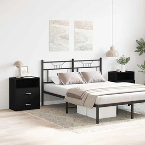 Cabeceiras vidaXL 2 unidades Carvalho Preto 50x32x60cm Madeira de Enge