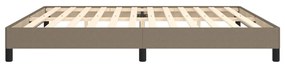 Cama sem colchão 200x200 cm tecido cinzento-acastanhado