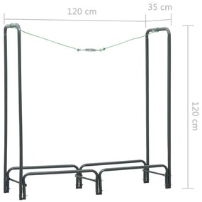 Suporte para lenha 120x35x120 cm aço antracite