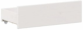 Cama com estante sem colchão 140x200 cm pinho maciço branco